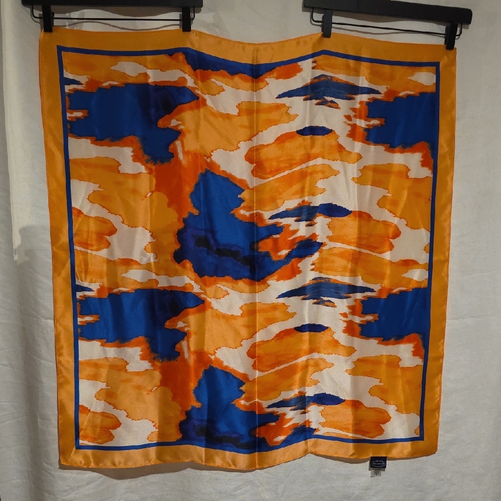 Scoop Orange and Royal Blue Satin Scarf